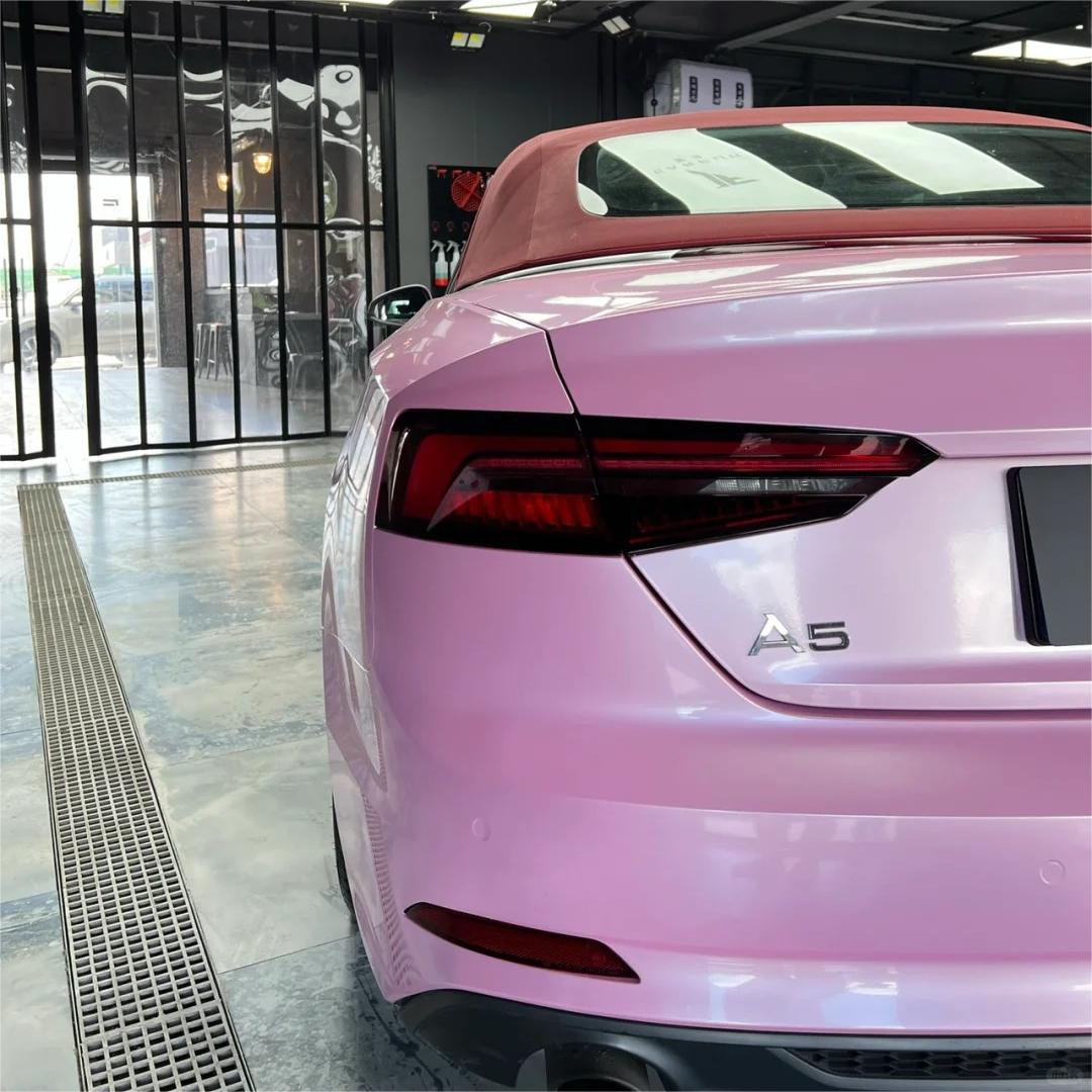 Gloss Metallic Sakura Pink Car Vinyl Wrap PET product image 5 - Veloro metallic vinyl wrap