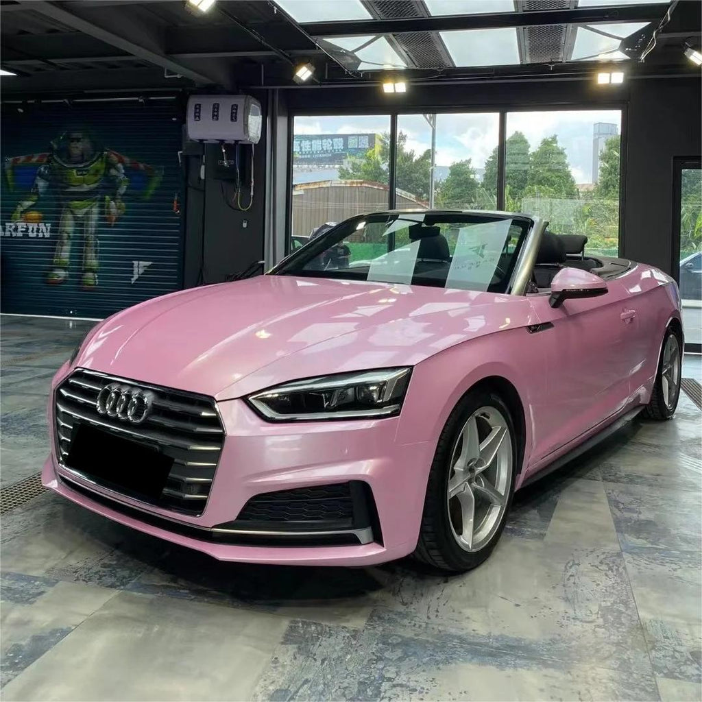 Gloss Metallic Sakura Pink Car Vinyl Wrap PET product image 3 - Veloro metallic vinyl wrap