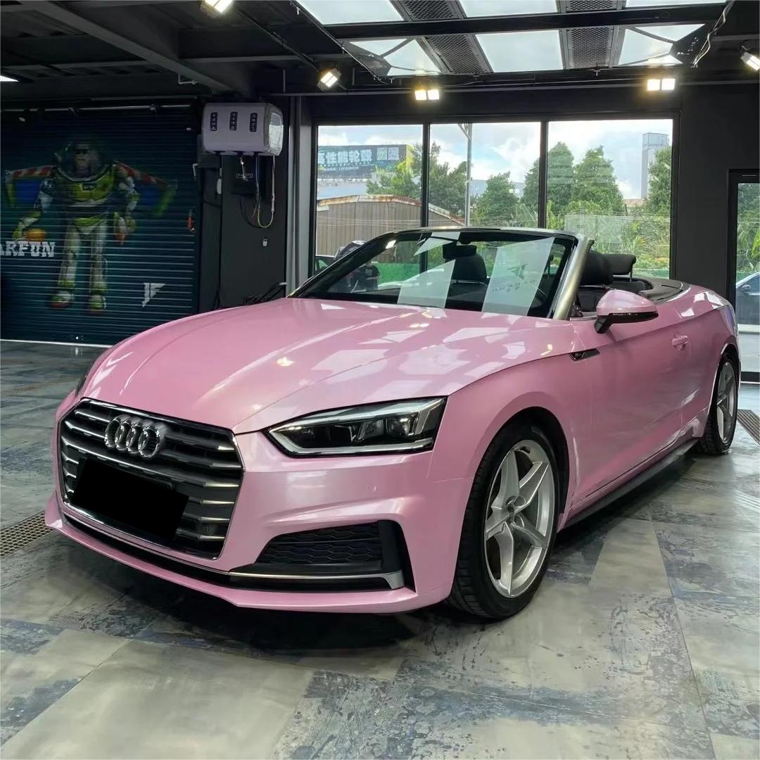 Gloss Metallic Sakura Pink Car Vinyl Wrap PET product image 3 - Veloro metallic vinyl wrap