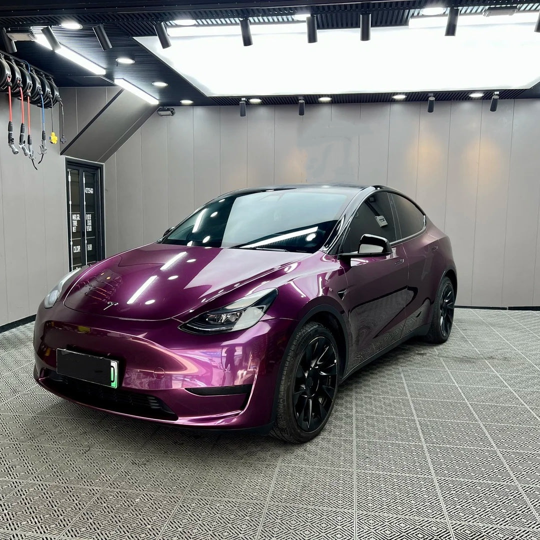 Gloss Metallic Siberia Purple Car Vinyl Wrap PET product image 2 - Veloro metallic vinyl wrap