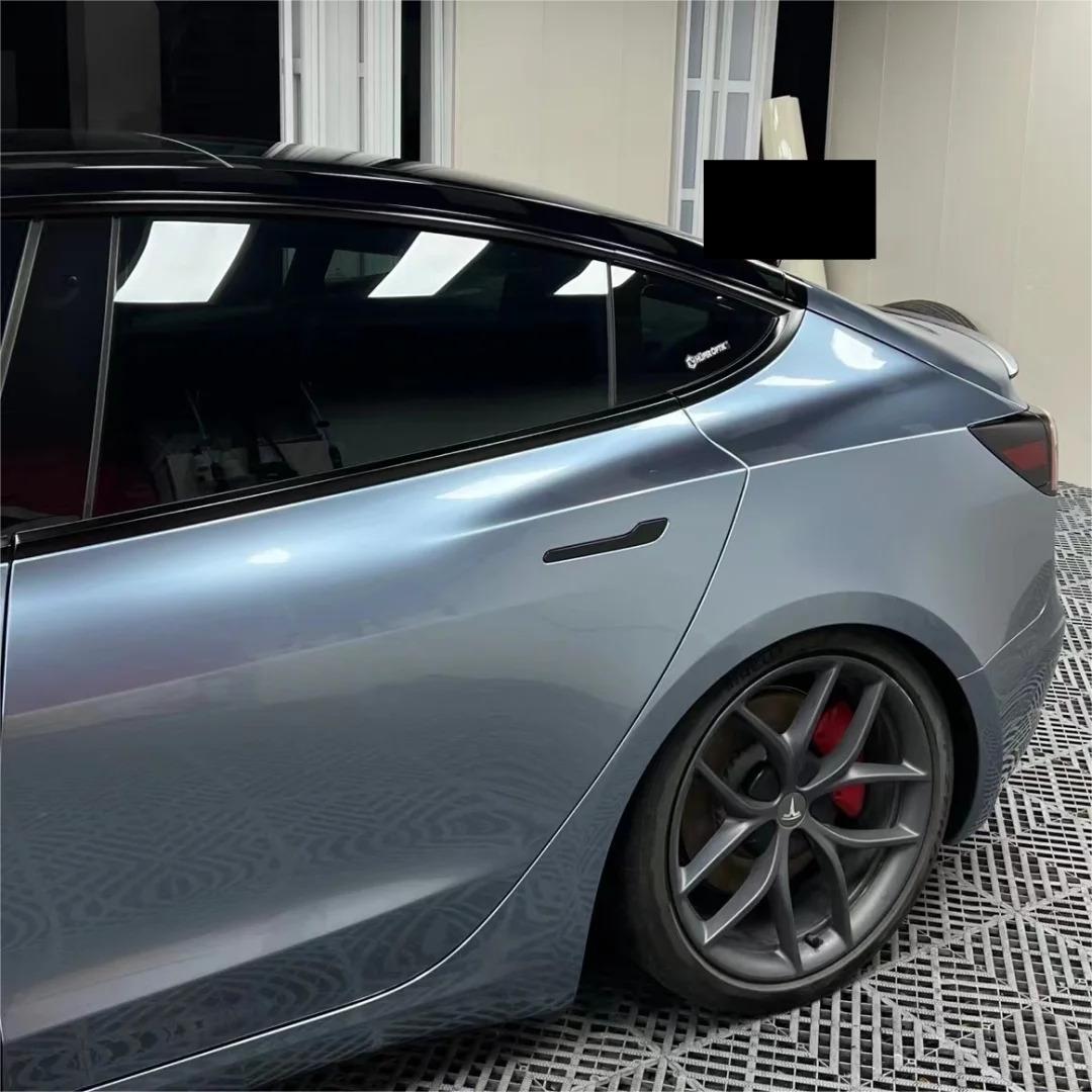 Gloss Metallic Somato Blue Car Vinyl Wrap PET product image 5 - Veloro metallic vinyl wrap