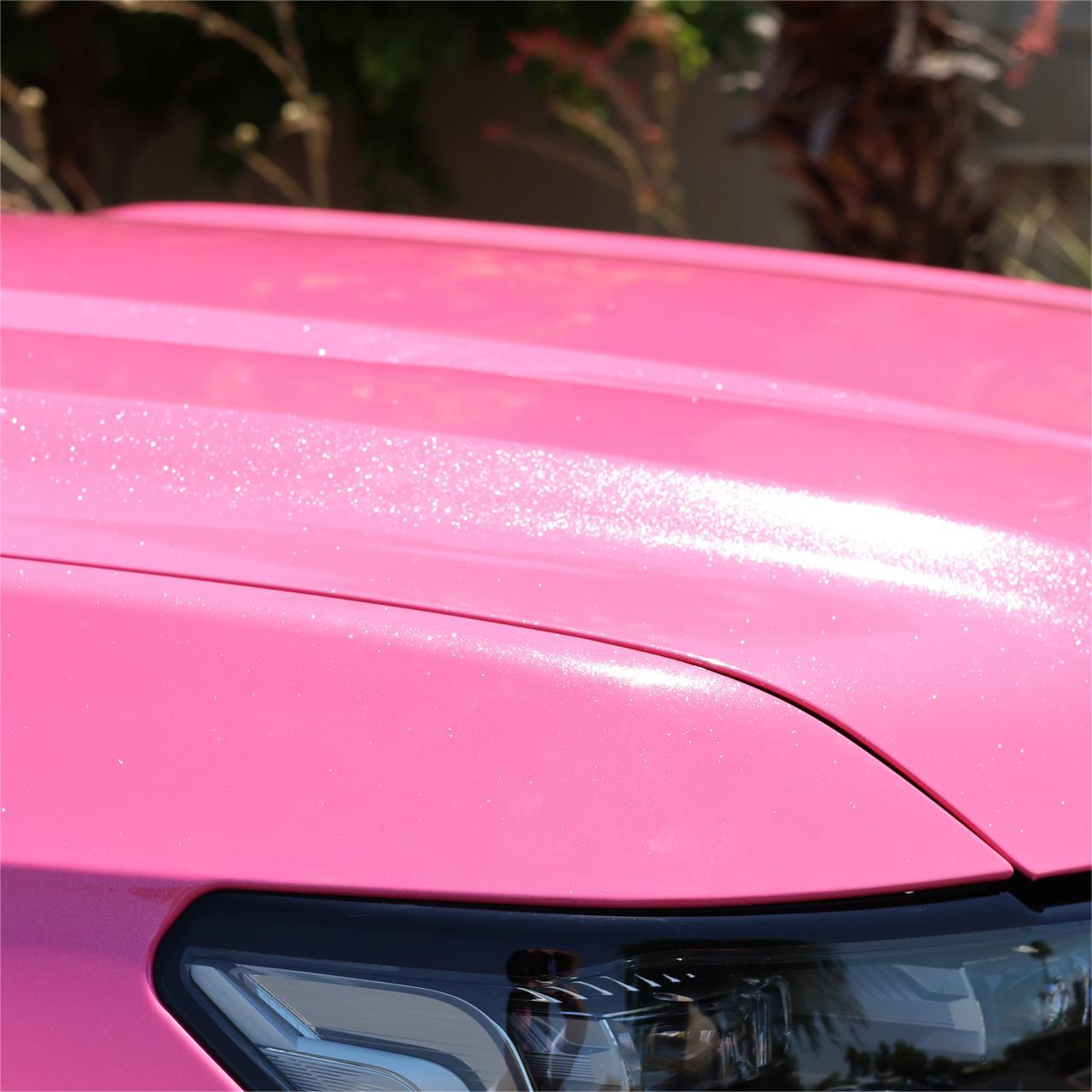 Gloss Metallic Sparkle Glitter Pink Car Vinyl Wrap product image 4 - Veloro metallic vinyl wrap