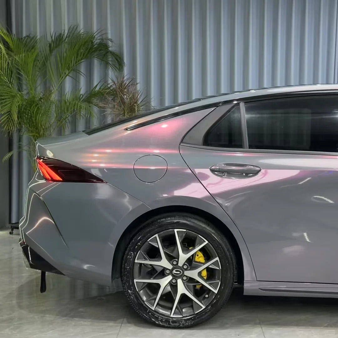 Gloss Metallic Sparkle Glitter Purple Car Vinyl Wrap PET product image 4 - Veloro metallic vinyl wrap