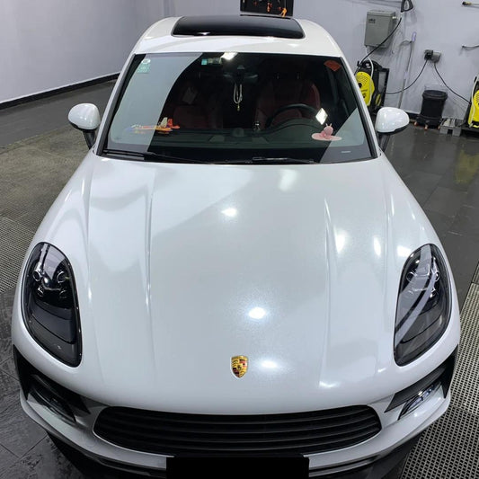 Gloss Metallic Sparkle Glitter White Car Vinyl Wrap Sale product image 2 - Veloro metallic vinyl wrap