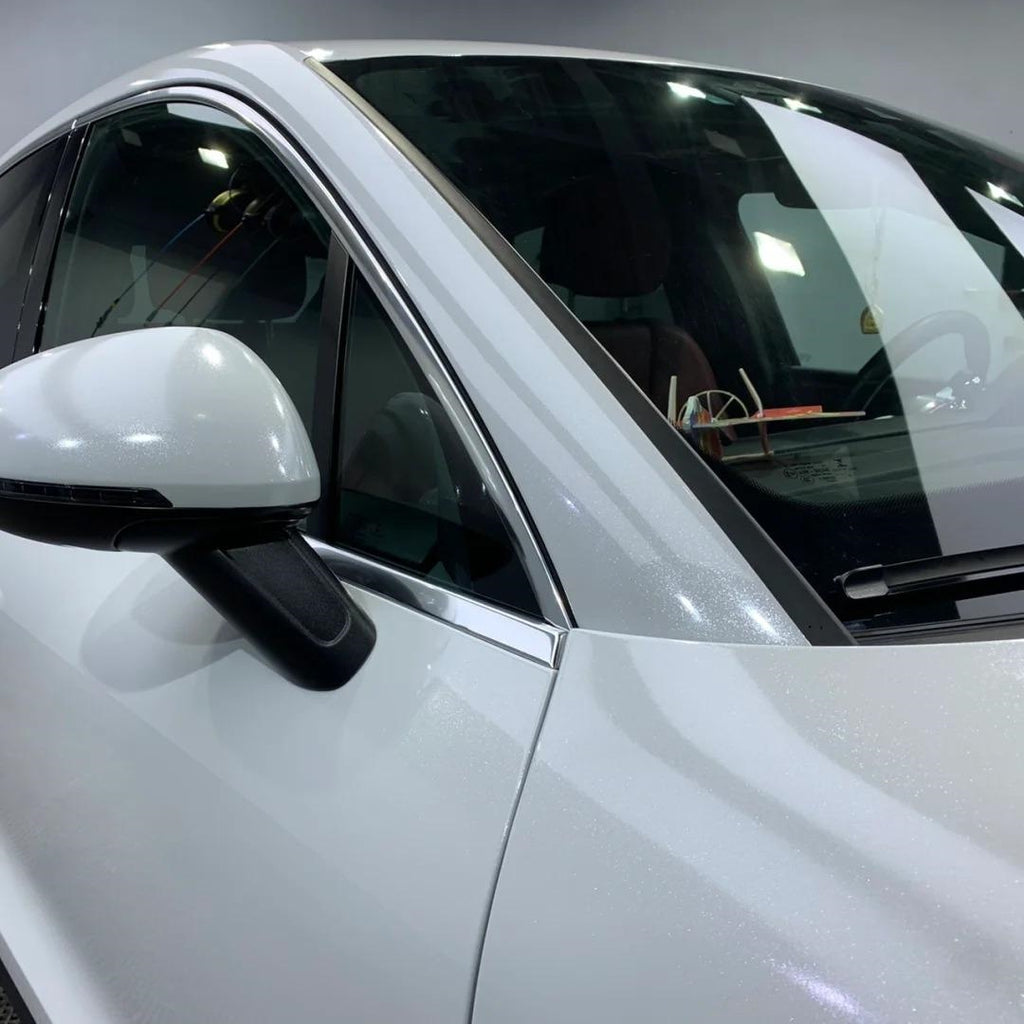 Gloss Metallic Sparkle Glitter White Car Vinyl Wrap Sale product image 5 - Veloro metallic vinyl wrap