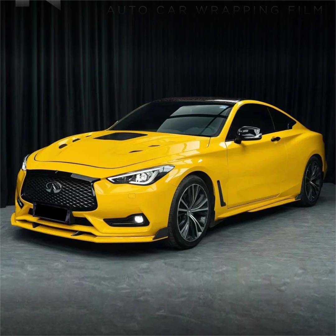 Gloss Metallic Sparkle Sunflower Yellow Car Vinyl Wrap product image 3 - Veloro metallic vinyl wrap