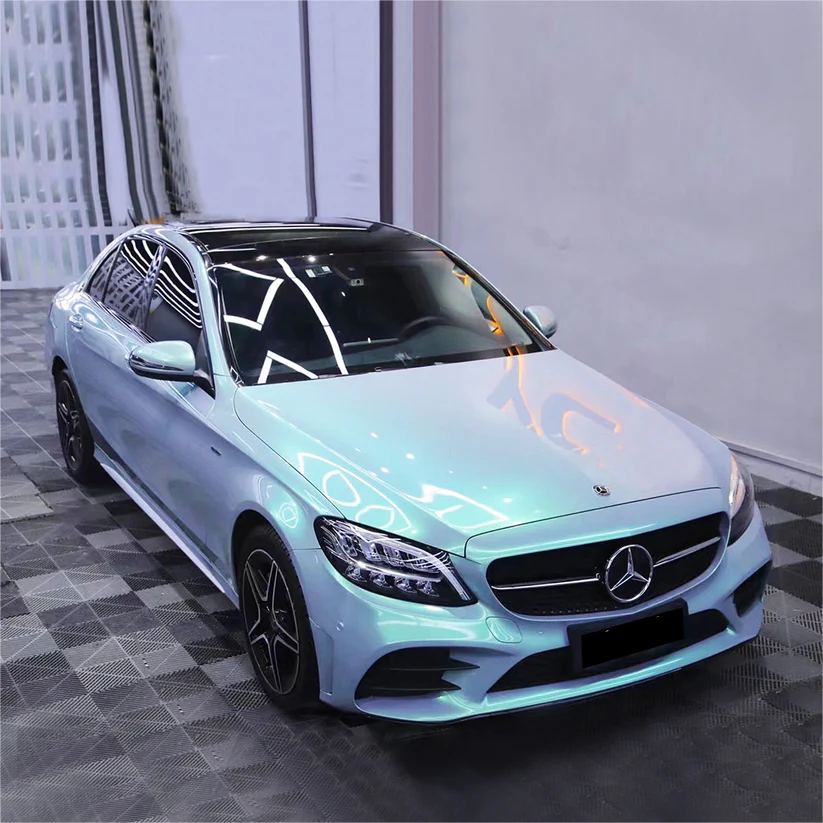 Gloss Metallic Twin Grey Green Car Vinyl Wrap Sale product image 3 - Veloro metallic vinyl wrap