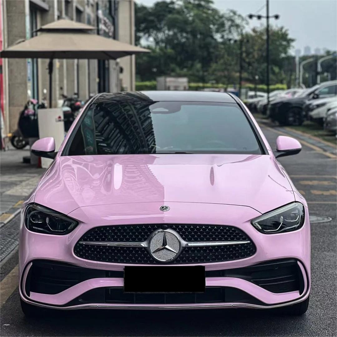 Gloss Millennial Pink Car Vinyl Wrap Sale Aston Martin product image 4 - Veloro gloss vinyl wrap