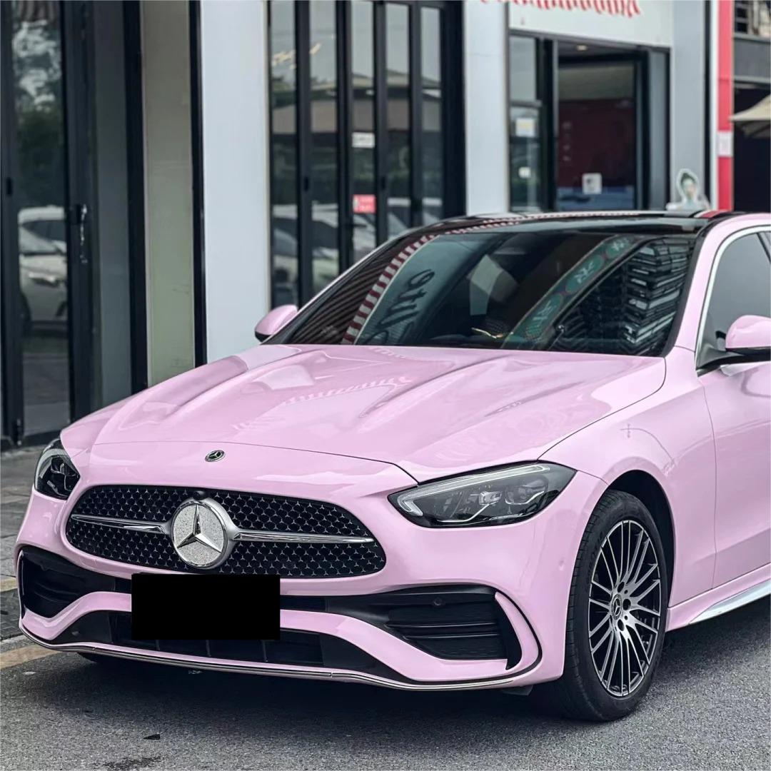 Gloss Millennial Pink Car Vinyl Wrap Sale Aston Martin product image 3 - Veloro gloss vinyl wrap