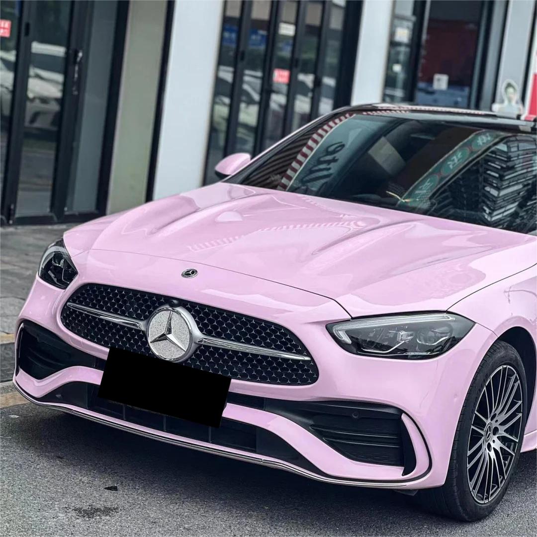 Gloss Millennial Pink Car Vinyl Wrap Sale Aston Martin product image 2 - Veloro gloss vinyl wrap