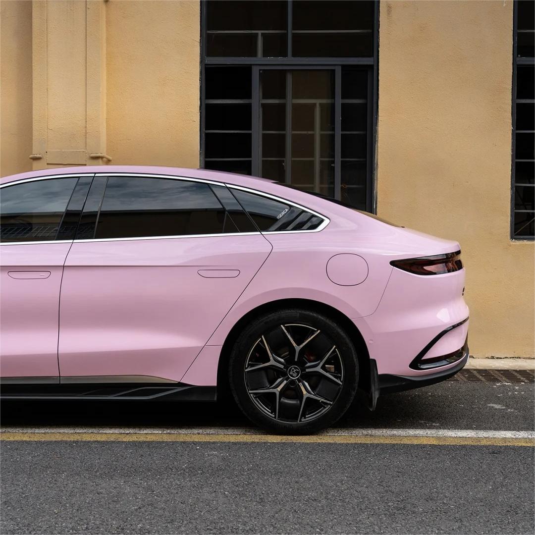 Gloss Millennial Pink Car Vinyl Wrap Sale Aston Martin product image 10 - Veloro gloss vinyl wrap