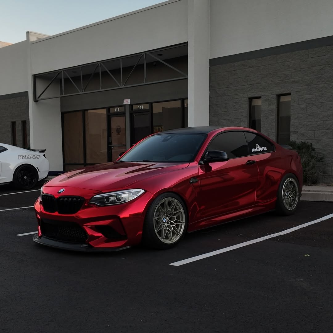 Gloss Mirror Chrome Candy Apple Red Car Vinyl Wrap PET product image 7 - Veloro chrome vinyl wrap