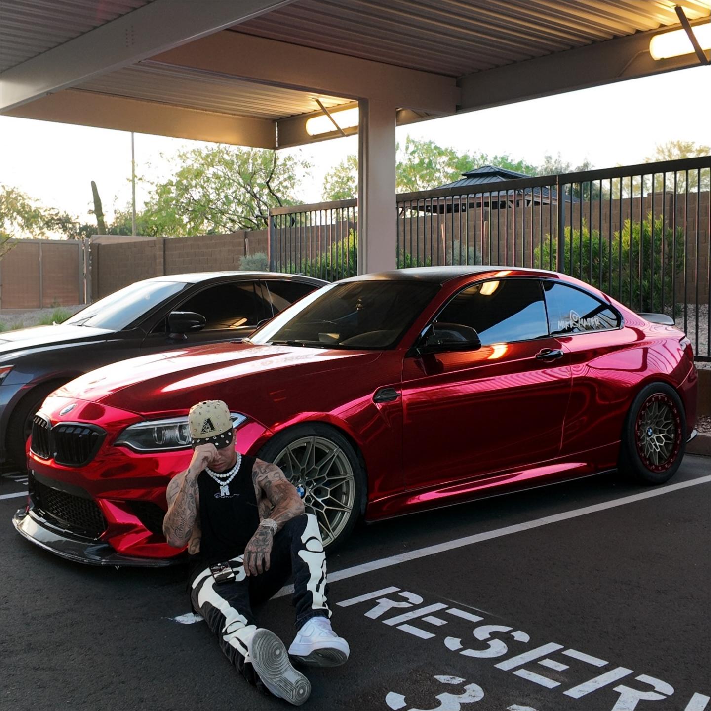 Gloss Mirror Chrome Candy Apple Red Car Vinyl Wrap PET product image 4 - Veloro chrome vinyl wrap