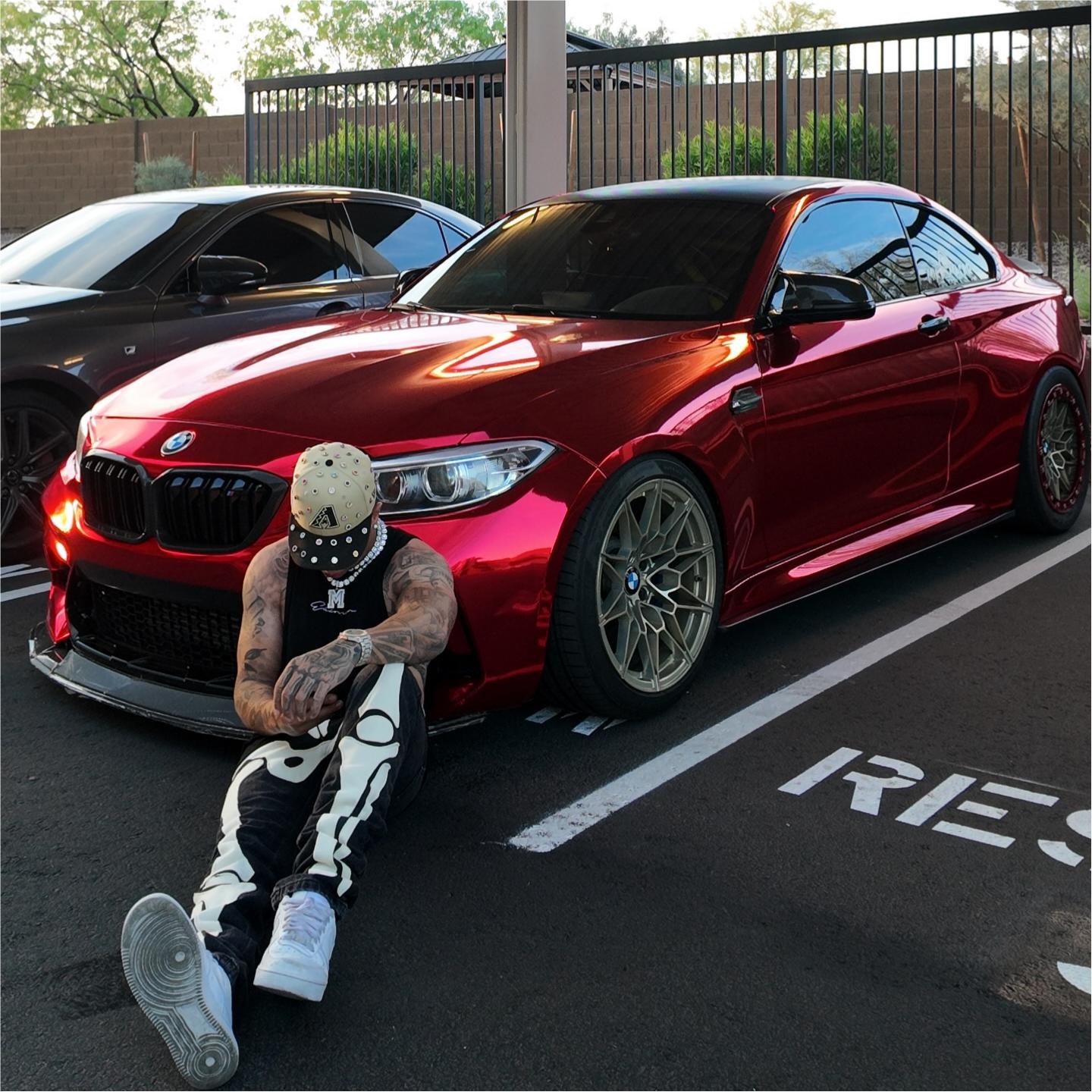 Gloss Mirror Chrome Candy Apple Red Car Vinyl Wrap PET product image 3 - Veloro chrome vinyl wrap