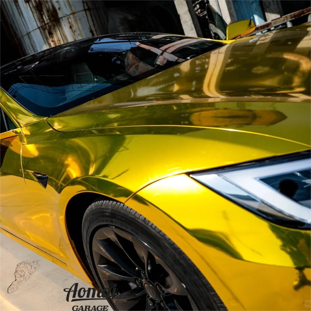 Gloss Mirror Chrome Gold Car Vinyl Wrap PET product image 11 - Veloro chrome vinyl wrap