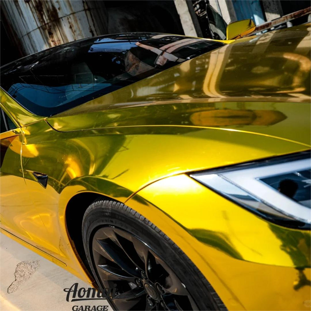 Gloss Mirror Chrome Gold Car Vinyl Wrap PET product image 11 - Veloro chrome vinyl wrap