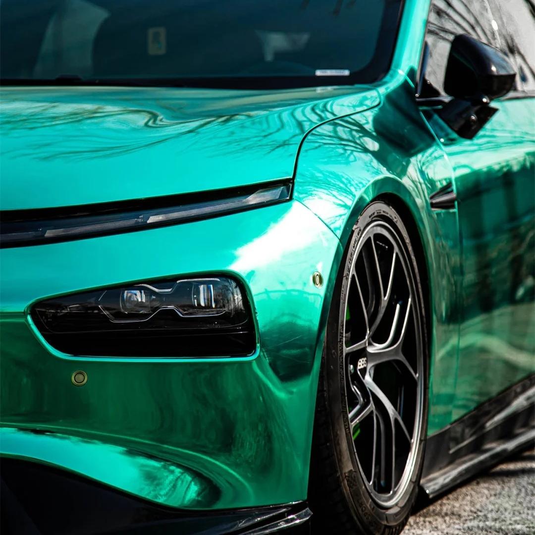 Gloss Mirror Chrome Green Car Vinyl Wrap PET product image 7 - Veloro chrome vinyl wrap
