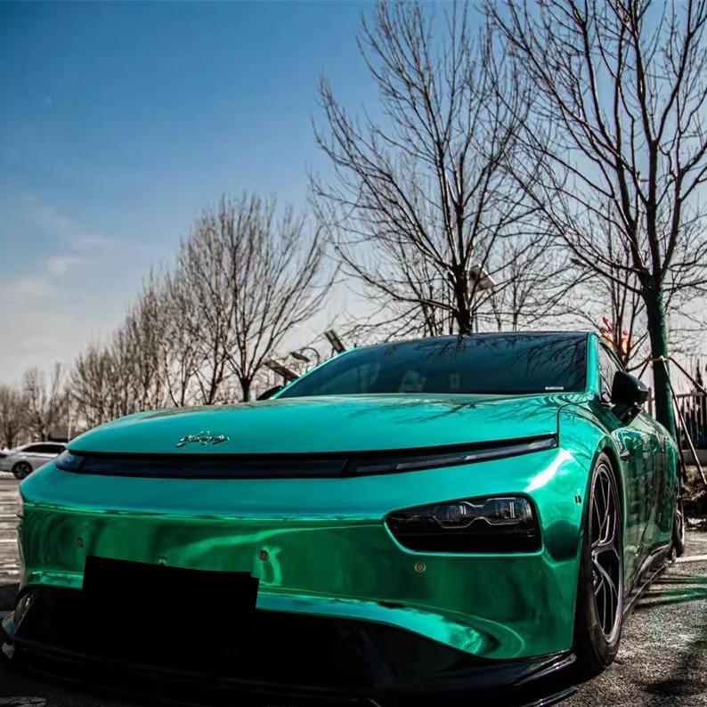 Gloss Mirror Chrome Green Car Vinyl Wrap PET product image 10 - Veloro chrome vinyl wrap