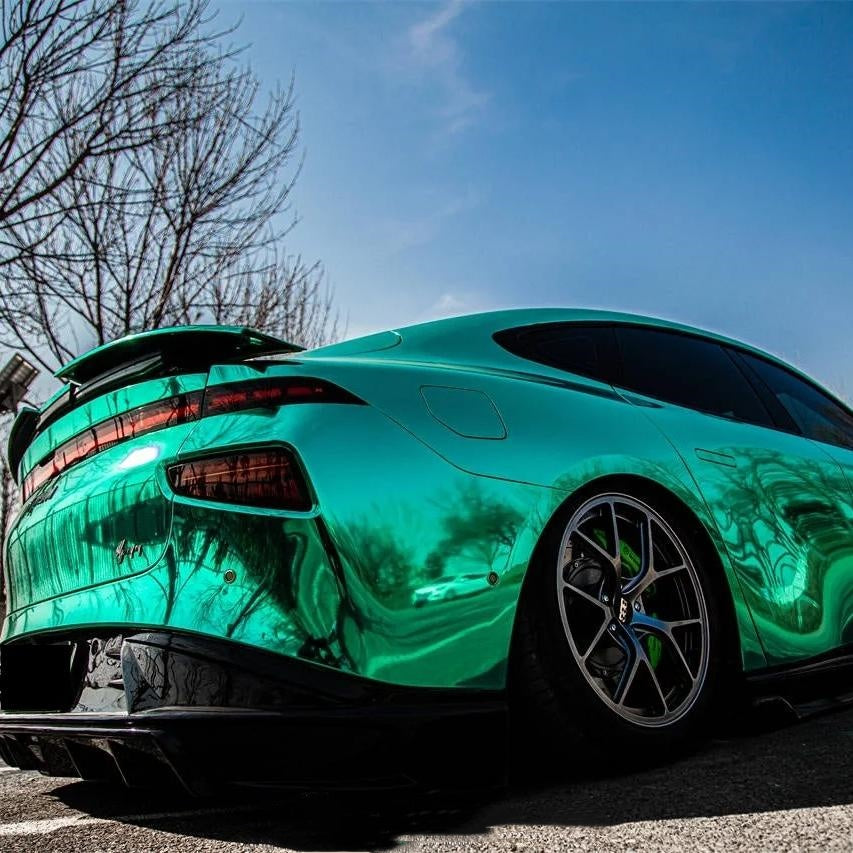 Gloss Mirror Chrome Green Car Vinyl Wrap PET product image 12 - Veloro chrome vinyl wrap