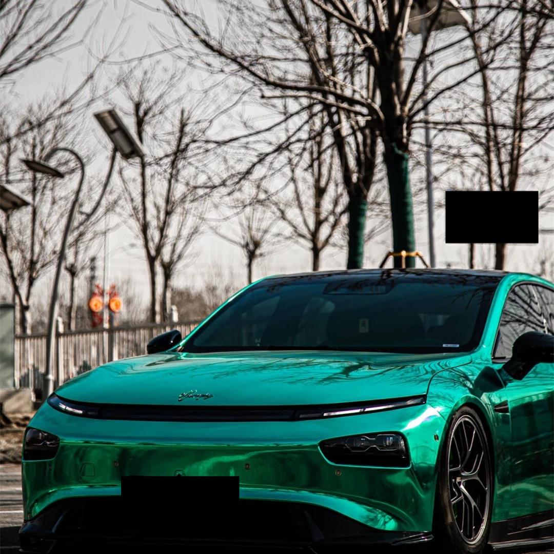 Gloss Mirror Chrome Green Car Vinyl Wrap PET product image 13 - Veloro chrome vinyl wrap