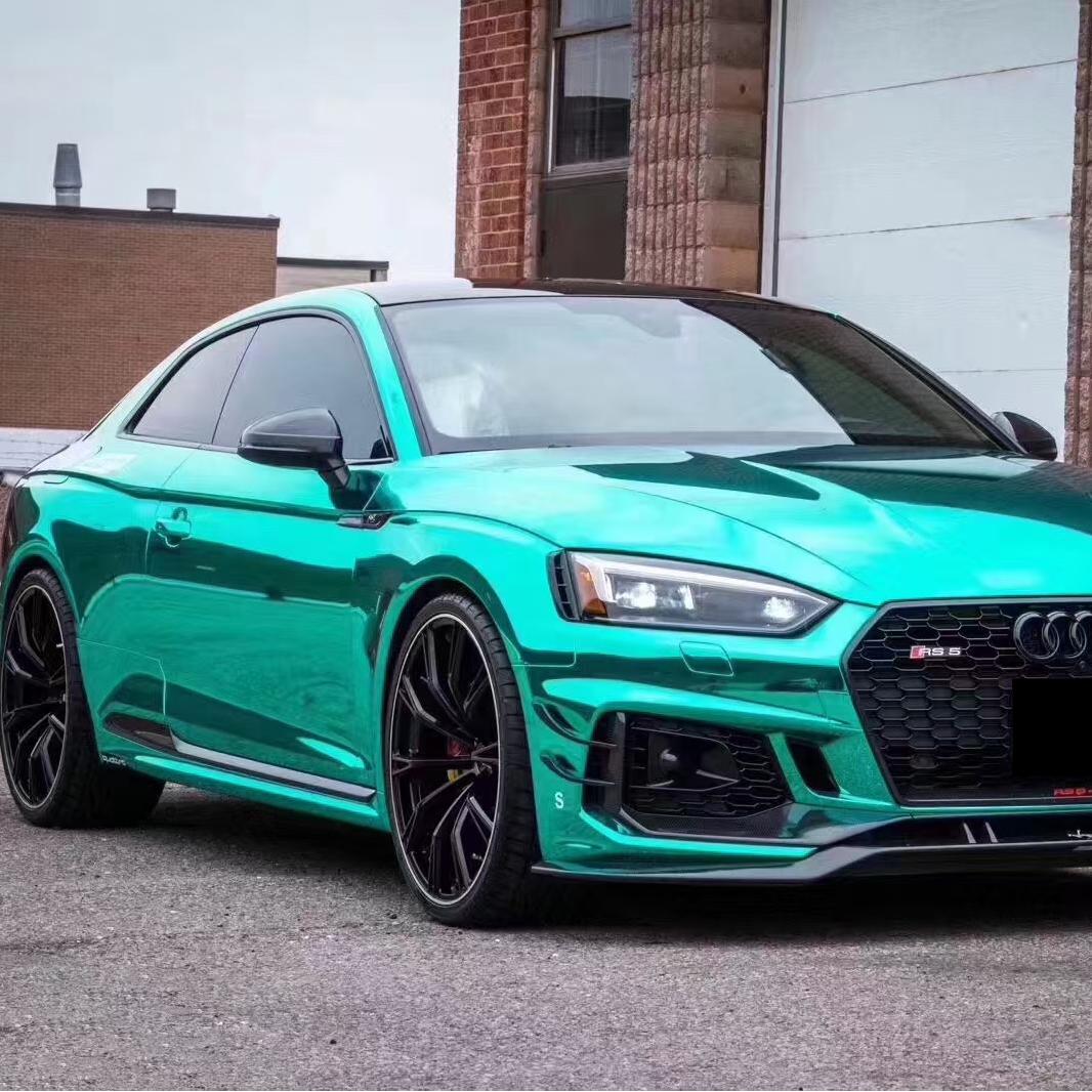 Gloss Mirror Chrome Green Car Vinyl Wrap PET product image 4 - Veloro chrome vinyl wrap