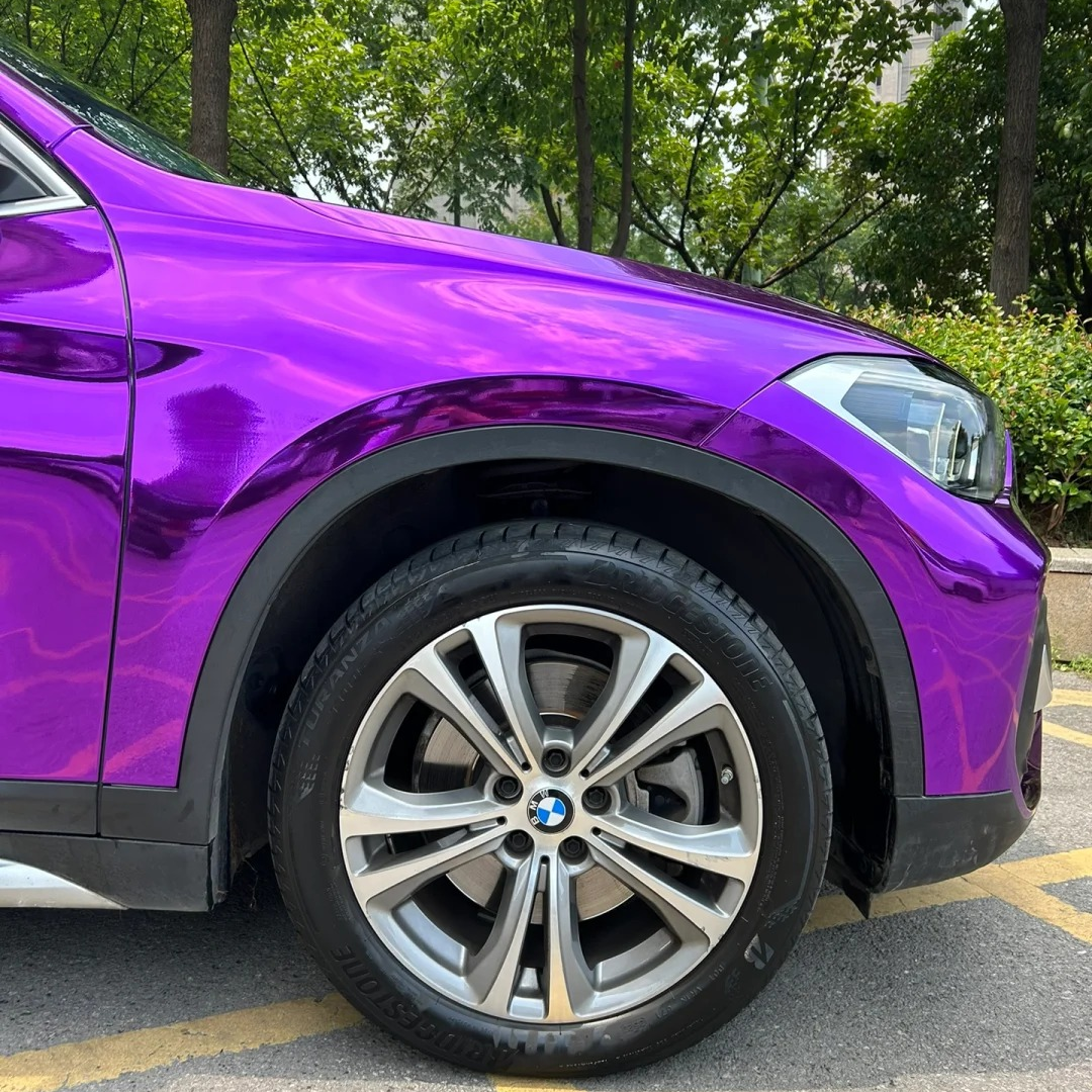 Gloss Mirror Chrome Purple Vinyl Wrap Car Vinyl Wrap PET product image 4 - Veloro chrome vinyl wrap