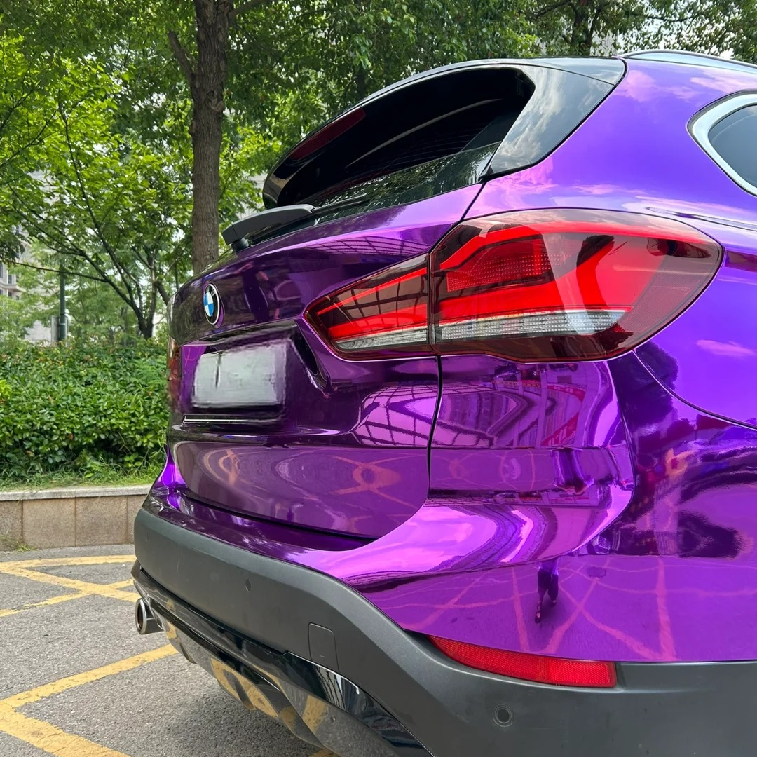Gloss Mirror Chrome Purple Vinyl Wrap Car Vinyl Wrap PET product image 6 - Veloro chrome vinyl wrap