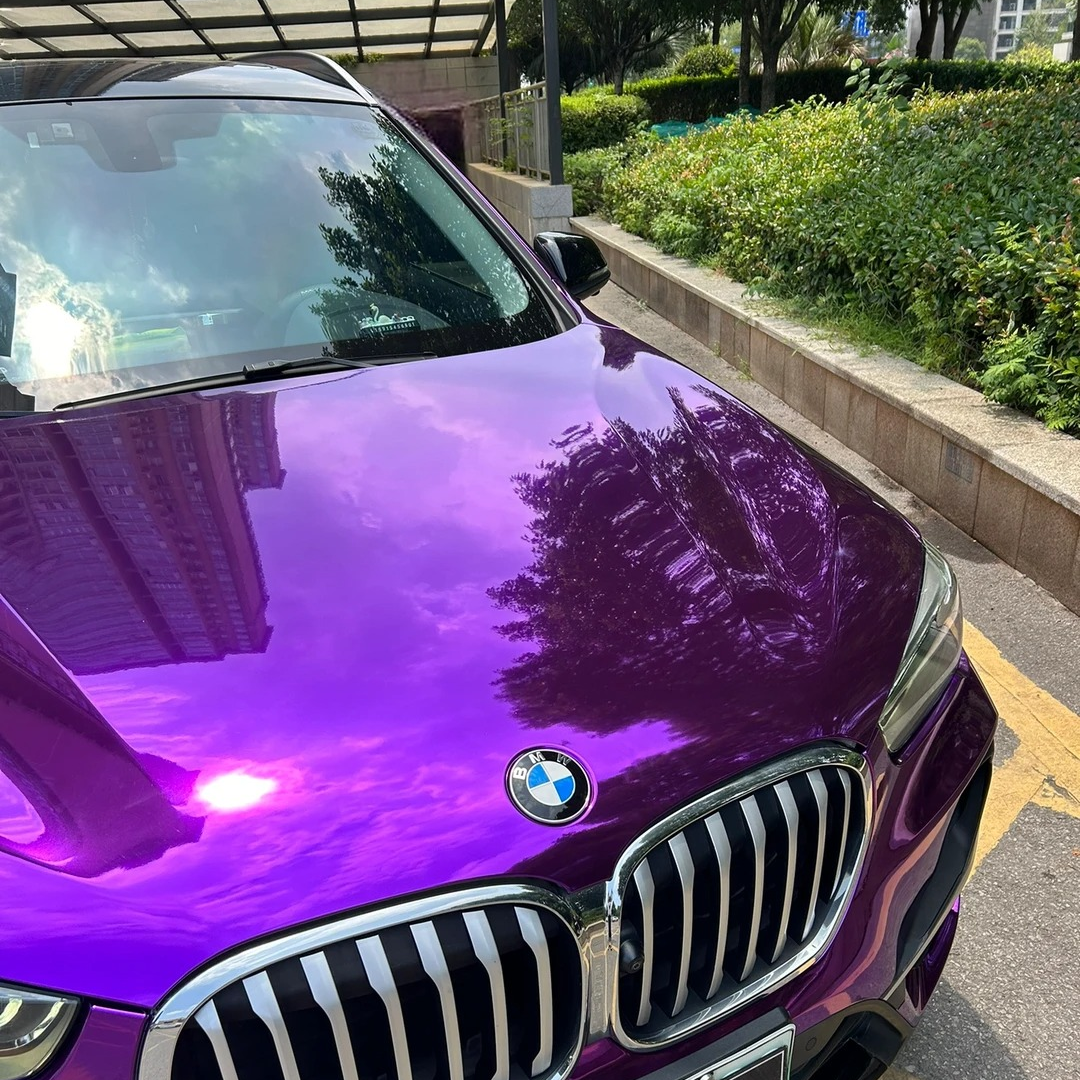 Gloss Mirror Chrome Purple Vinyl Wrap Car Vinyl Wrap PET product image 3 - Veloro chrome vinyl wrap