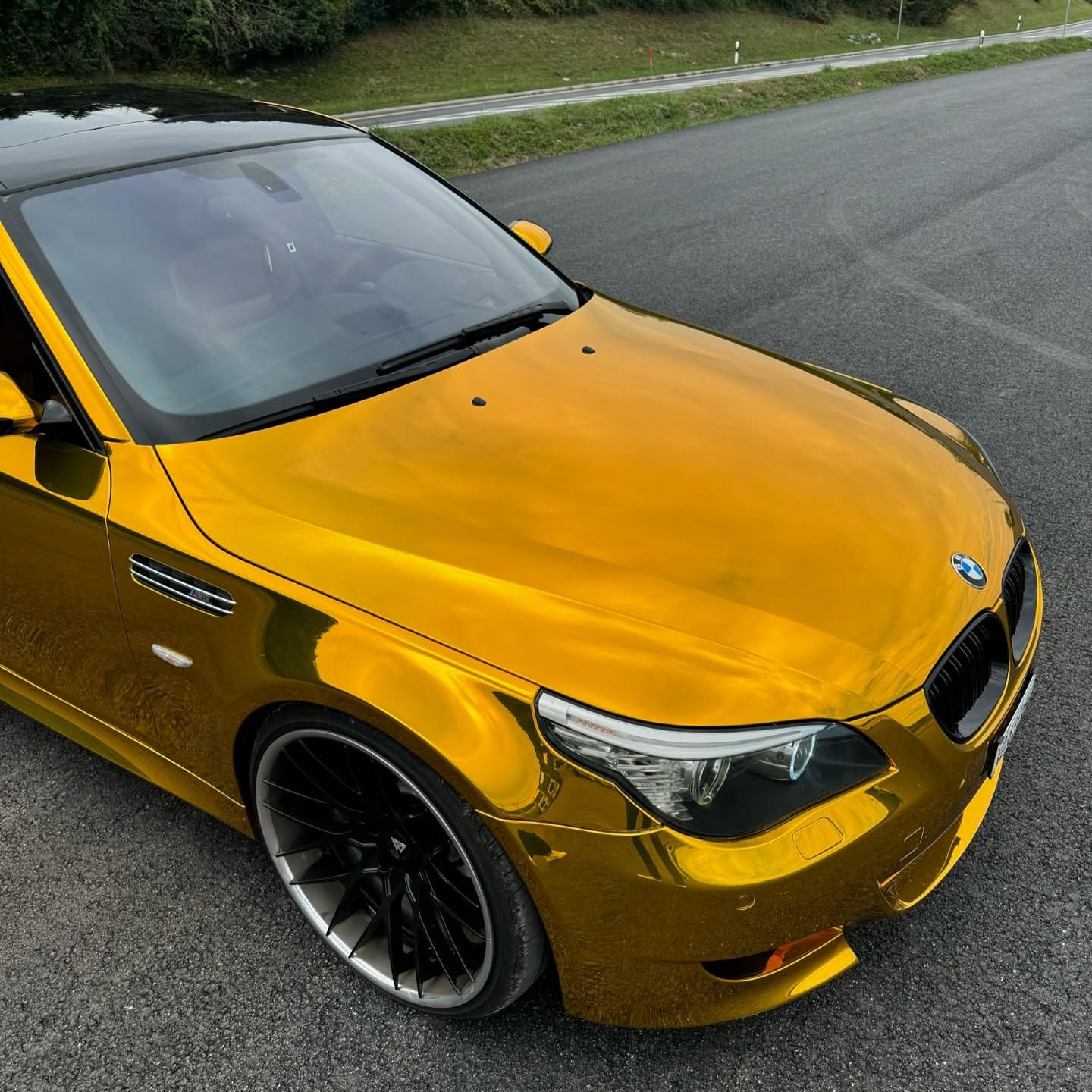 Gloss Mirror Chrome Yellow Car Vinyl Wrap product image 7 - Veloro chrome vinyl wrap