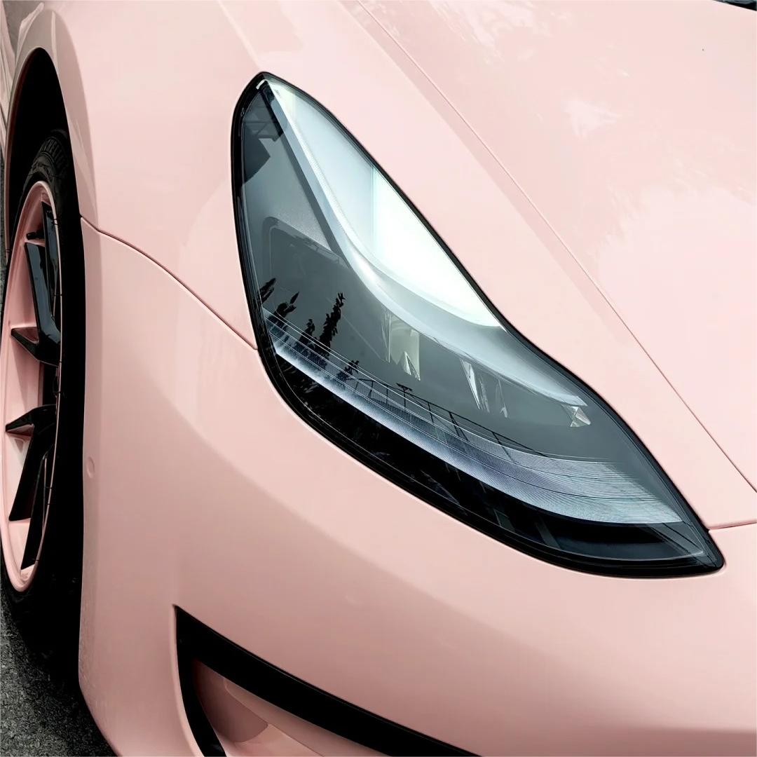 Gloss Pearl Baby Pink Car Vinyl Wrap PET product image 4 - Veloro gloss vinyl wrap