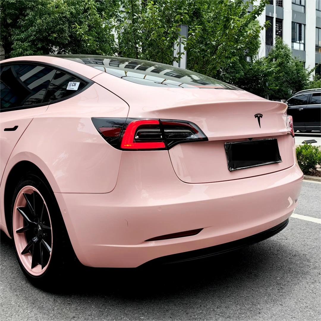 Gloss Pearl Baby Pink Car Vinyl Wrap PET product image 7 - Veloro gloss vinyl wrap