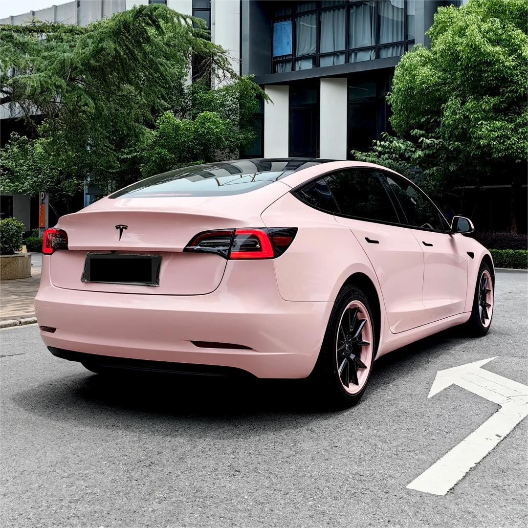 Gloss Pearl Baby Pink Car Vinyl Wrap PET product image 6 - Veloro gloss vinyl wrap