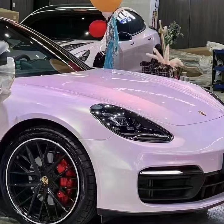 Gloss Peach Pink Car Vinyl Wrap PET product image 4 - Veloro gloss vinyl wrap
