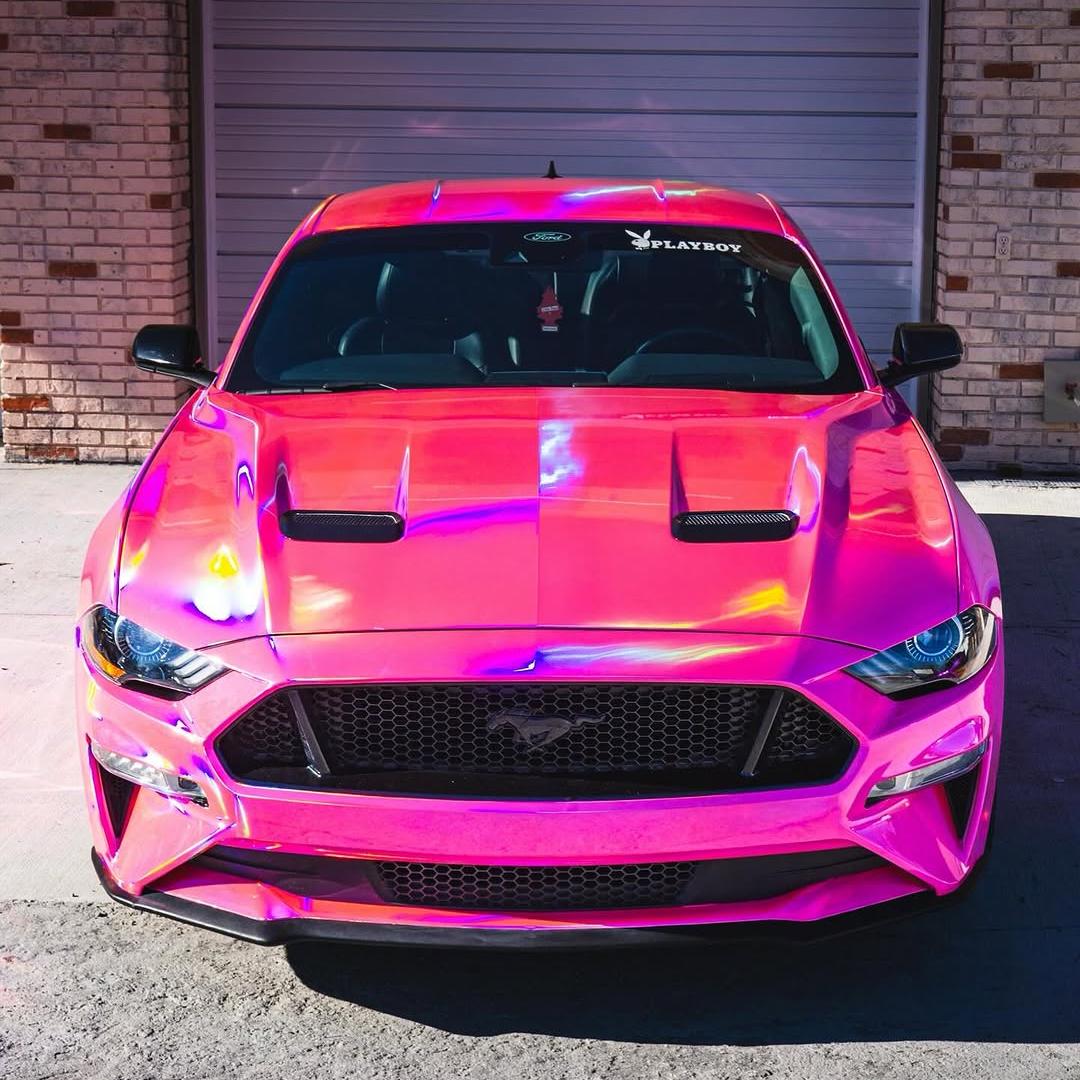 Gloss Pink Holographic Chrome Laser Car Vinyl Wrap Coupe BMW product image 11 - Veloro chrome vinyl wrap