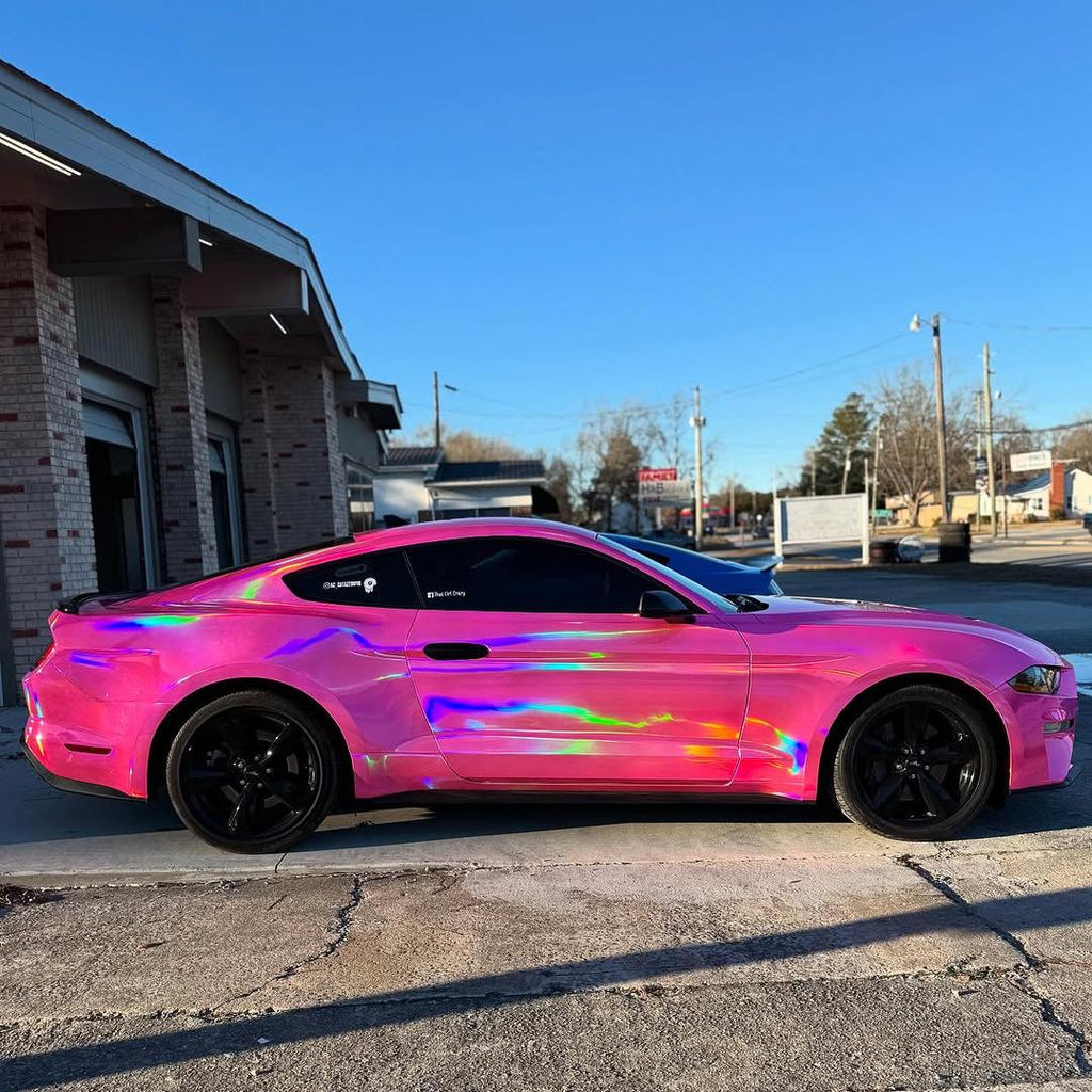 Gloss Pink Holographic Chrome Laser Car Vinyl Wrap Coupe BMW product image 8 - Veloro chrome vinyl wrap