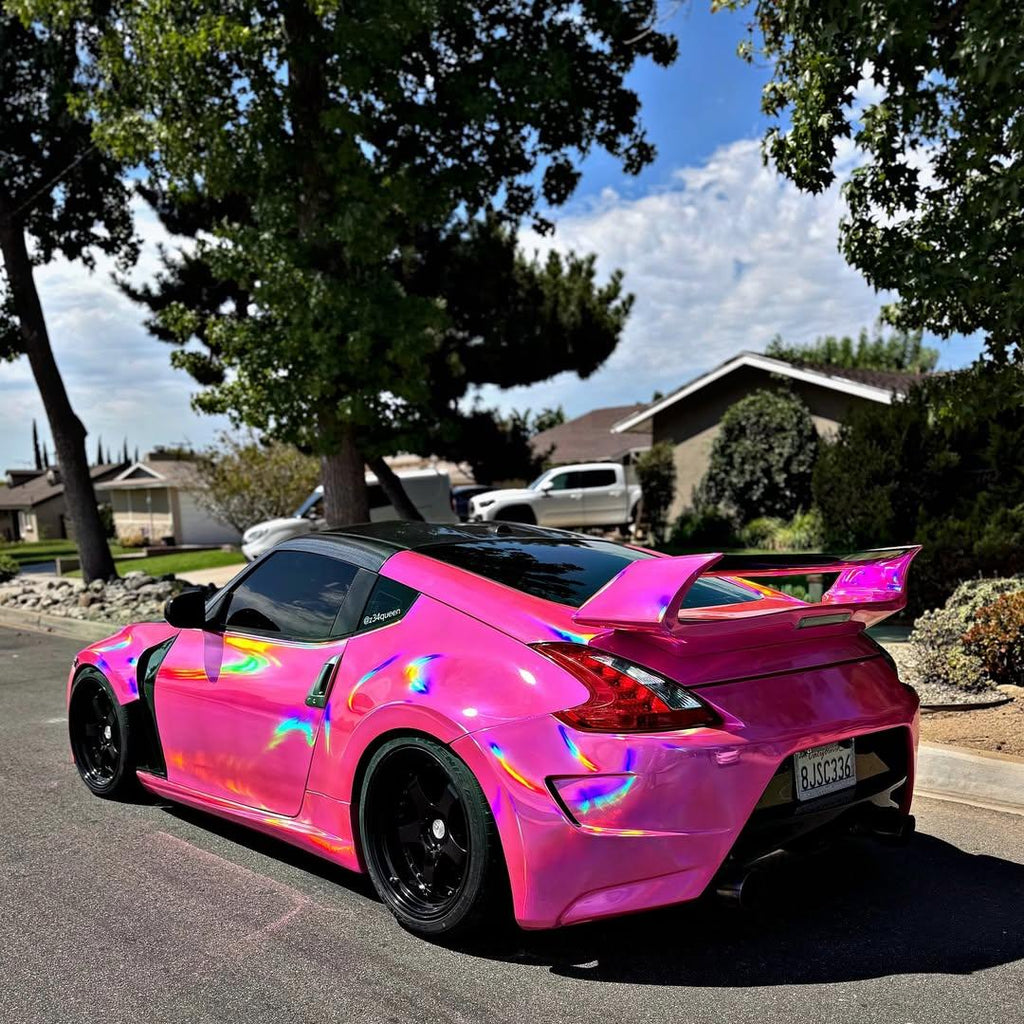 Gloss Pink Holographic Chrome Laser Car Vinyl Wrap Coupe BMW product image 4 - Veloro chrome vinyl wrap