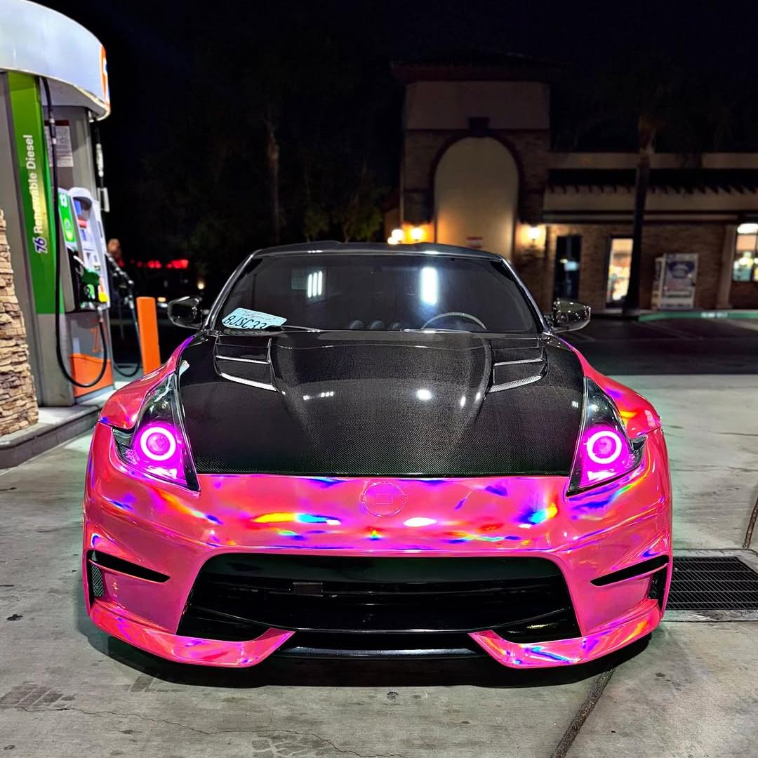 Gloss Pink Holographic Chrome Laser Car Vinyl Wrap Coupe BMW product image 7 - Veloro chrome vinyl wrap