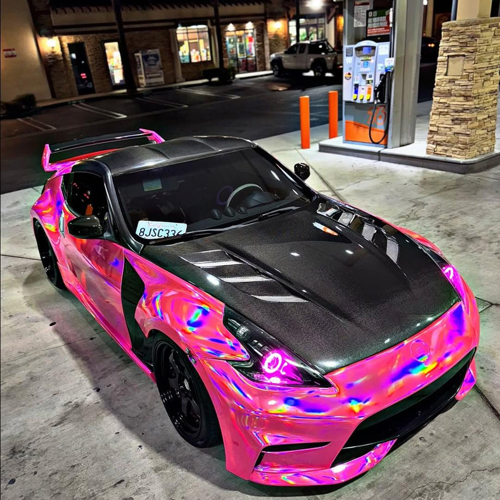 Gloss Pink Holographic Chrome Laser Car Vinyl Wrap Coupe BMW product image 5 - Veloro chrome vinyl wrap