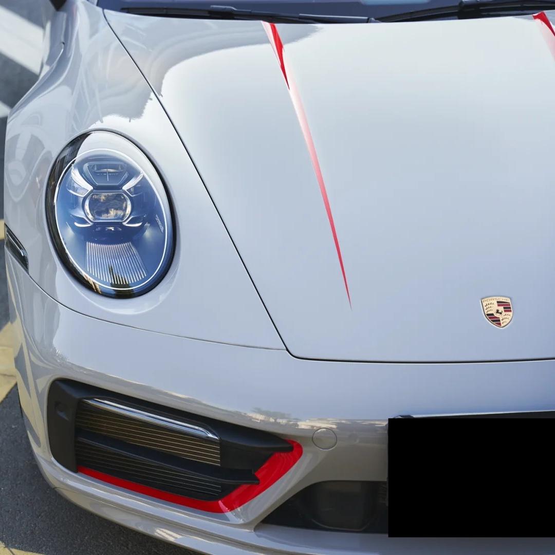 Gloss Porsche Grey Car Vinyl Wrap PET product image 5 - Veloro gloss vinyl wrap