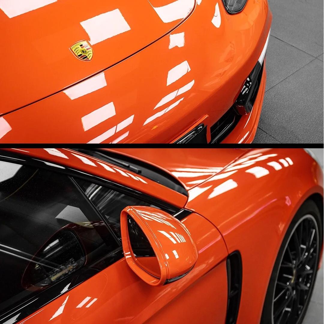 Gloss Porsche Orange Car Vinyl Wrap PET product image 3 - Veloro gloss vinyl wrap