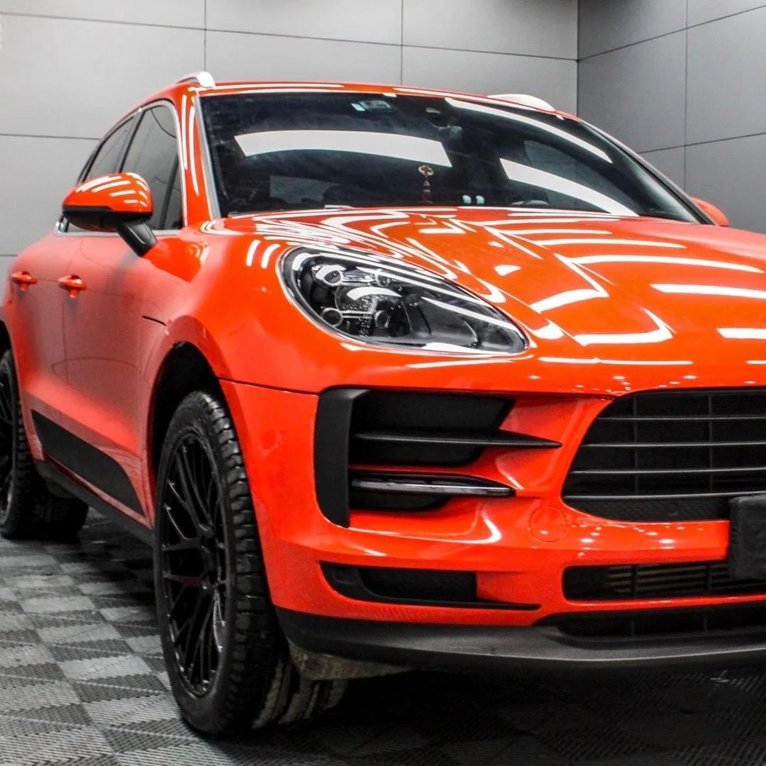 Gloss Porsche Orange Car Vinyl Wrap PET product image 6 - Veloro gloss vinyl wrap