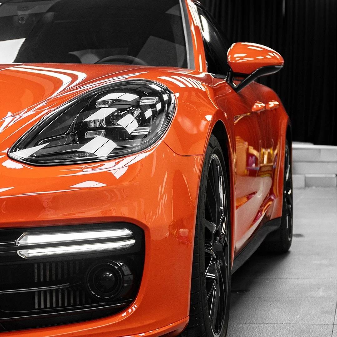 Gloss Porsche Orange Car Vinyl Wrap PET product image 7 - Veloro gloss vinyl wrap