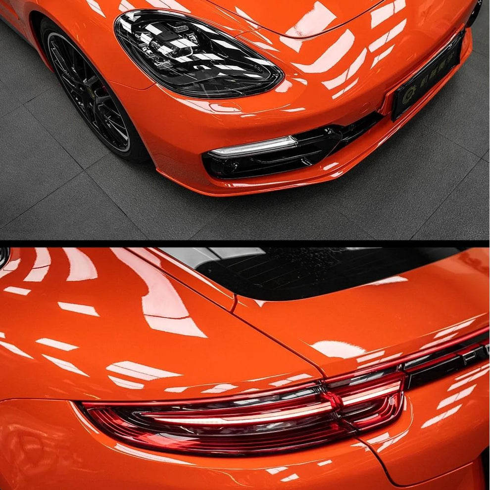 Gloss Porsche Orange Car Vinyl Wrap PET product image 5 - Veloro gloss vinyl wrap