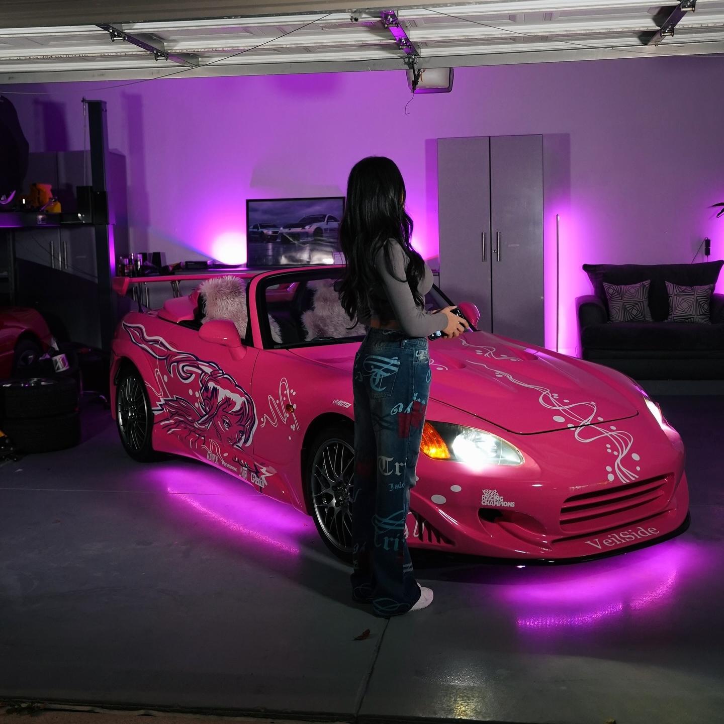 Gloss Princess Pink Car Vinyl Wrap PET product image 3 - Veloro gloss vinyl wrap