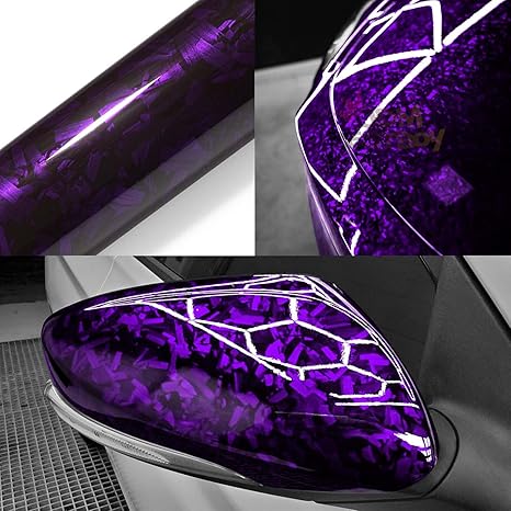 Gloss Purple Forged Carbon Fiber Car Vinyl Wrap PET product image 7 - Veloro carbon fiber vinyl wrap