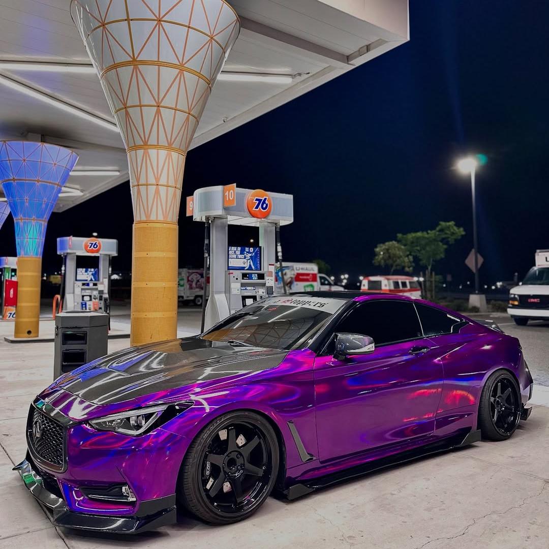 Gloss Purple Holographic Chrome Laser Car Vinyl Wrap product image 13 - Veloro chrome vinyl wrap