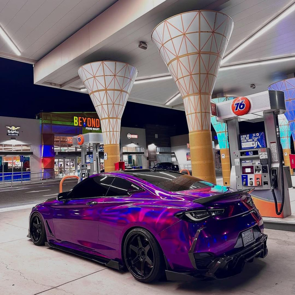 Gloss Purple Holographic Chrome Laser Car Vinyl Wrap product image 14 - Veloro chrome vinyl wrap