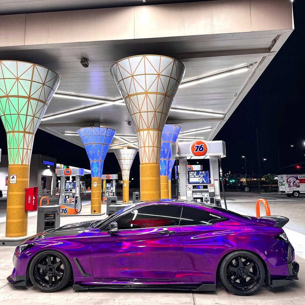 Gloss Purple Holographic Chrome Laser Car Vinyl Wrap product image 11 - Veloro chrome vinyl wrap