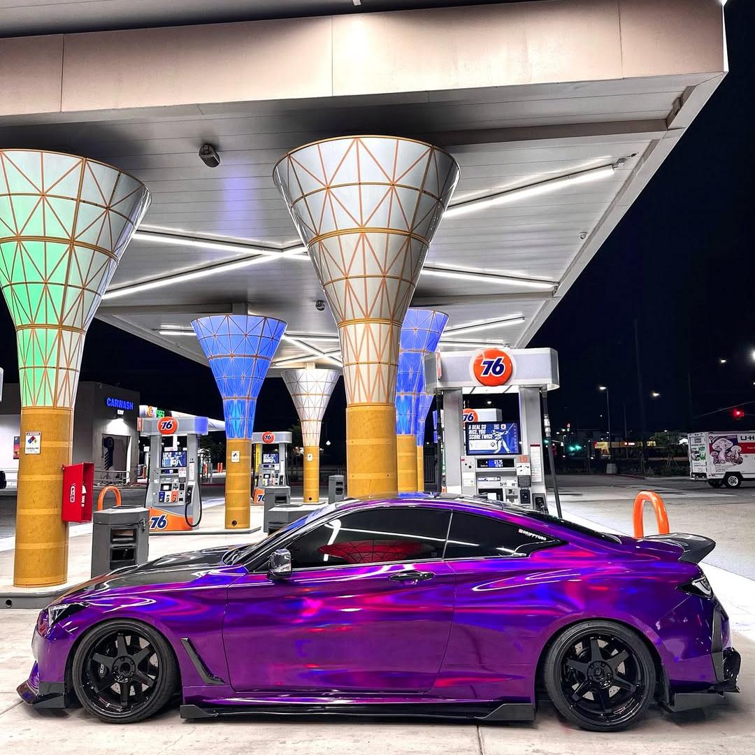 Gloss Purple Holographic Chrome Laser Car Vinyl Wrap product image 11 - Veloro chrome vinyl wrap