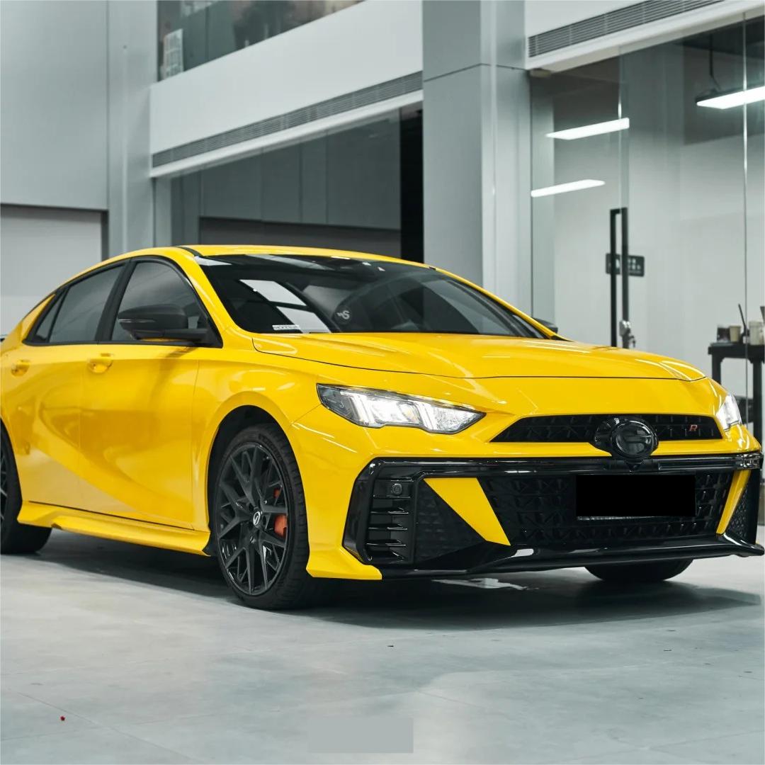 Gloss Racing Yellow Car Vinyl Wrap PET product image 8 - Veloro gloss vinyl wrap